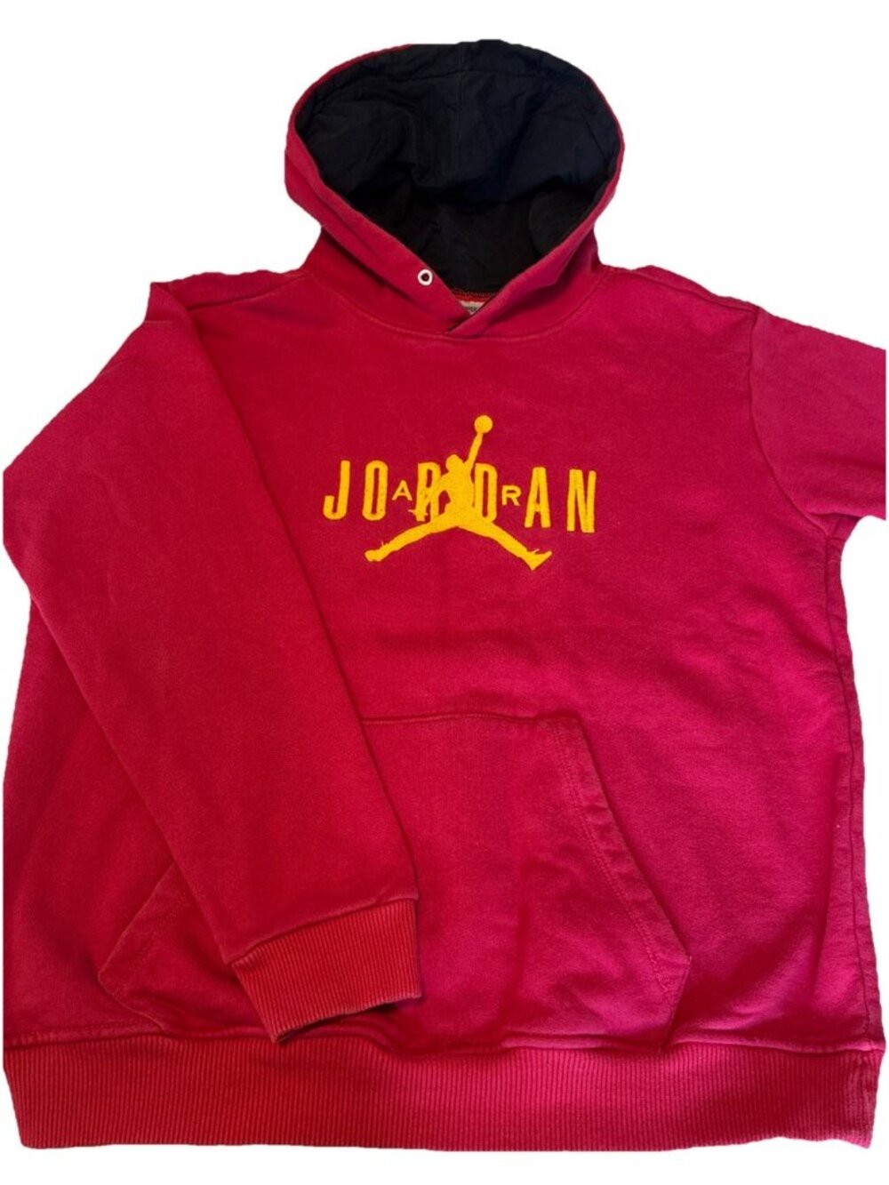 Vintage Nike Air Jordan Hoodie Sm Red Tackle Twill Embroidered Jumpman Y2K 90s